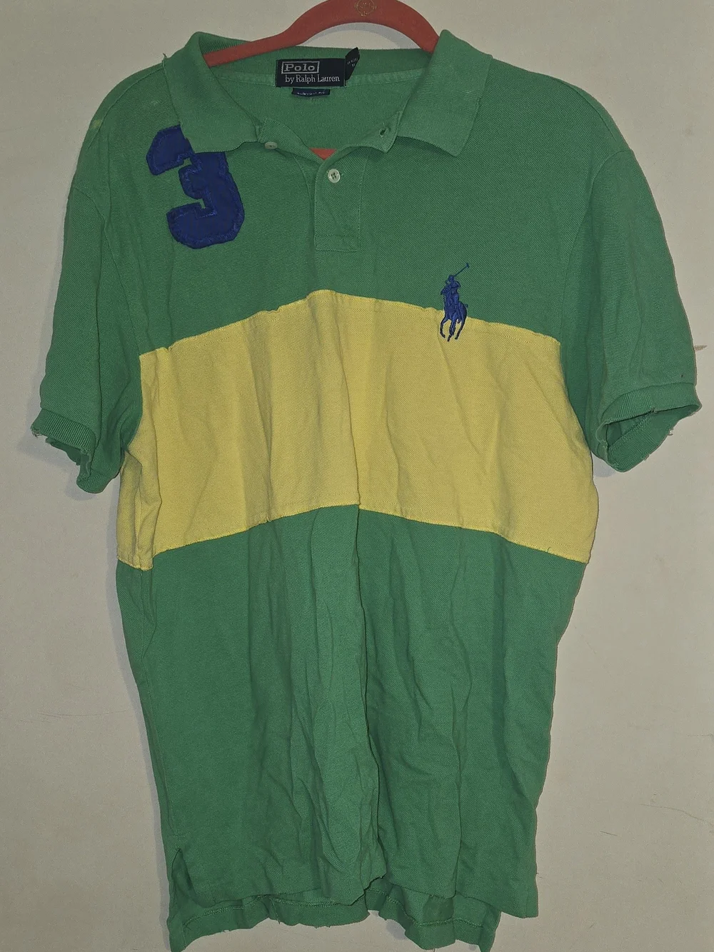 Polo by Ralph Lauren Green & Yellow Striped Men's Polo Shirt